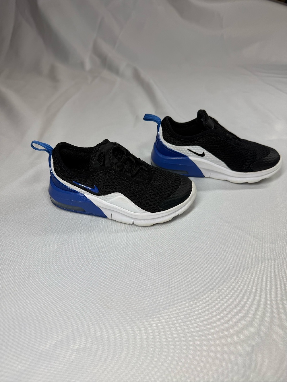 Nike Kids Black and Blue Slip-On Sneakers with White Midsole Size 9C - Picture 3 of 11